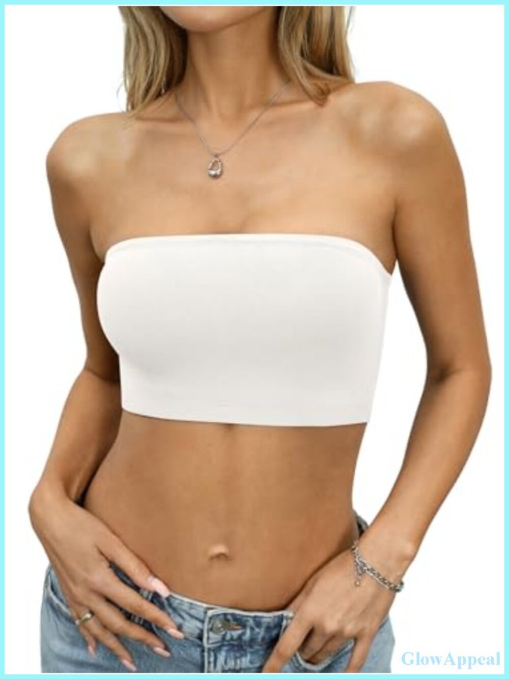 Women's Strapless Bandeau Tube Top Slim Fit Crop Tank Y2K Going Out